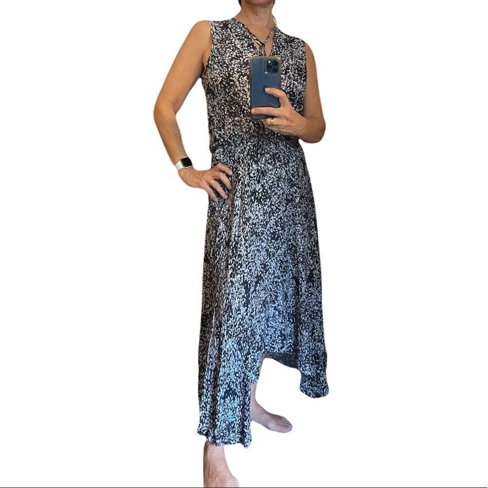 PARKER Floral Flowy High Low Hem Sleeveless Maxi Dress in Filaree Color .Size L